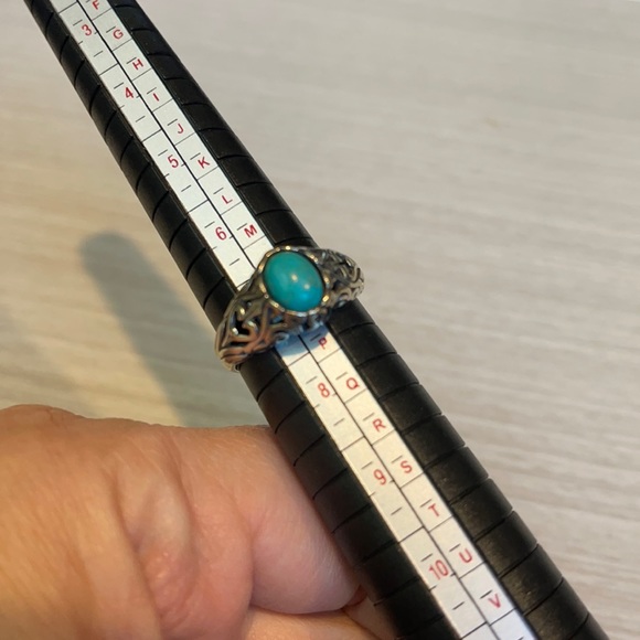 Silver & turquoise colored ring - Picture 3 of 3